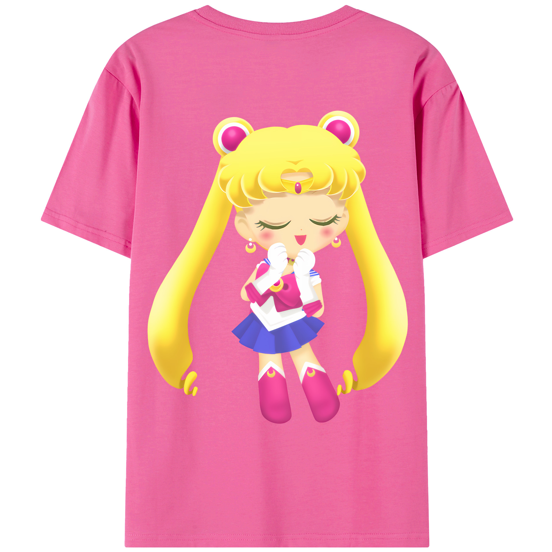 （画像用） 美少女戦士セーラームーン 月野 うさぎ つきの うさぎ Sailor Moon Tsukino Usagi レディース半袖Tシャツ(バックプリント)